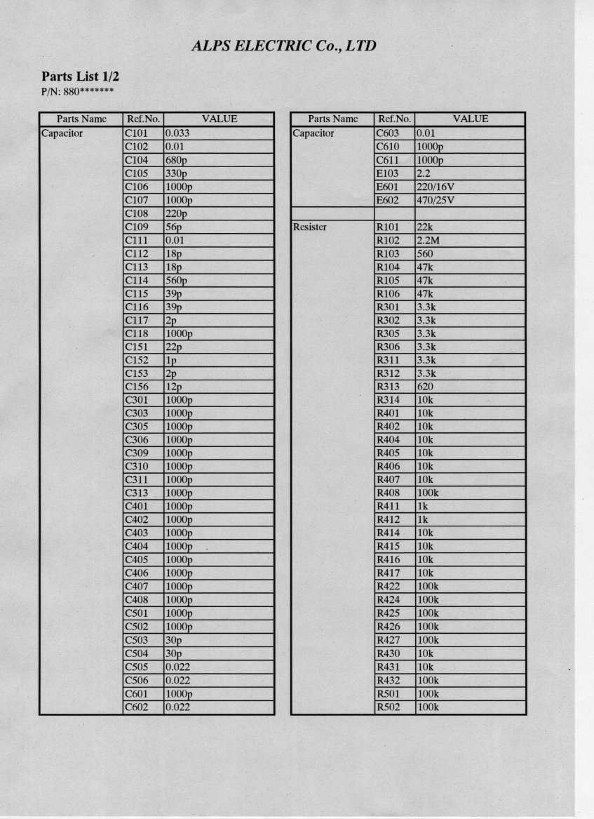 Part List 01