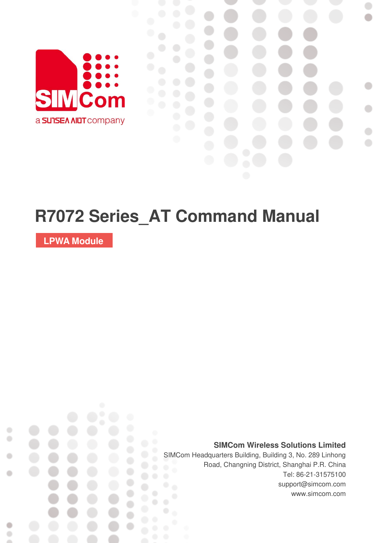 First page of R7072 Series_AT Command Manual