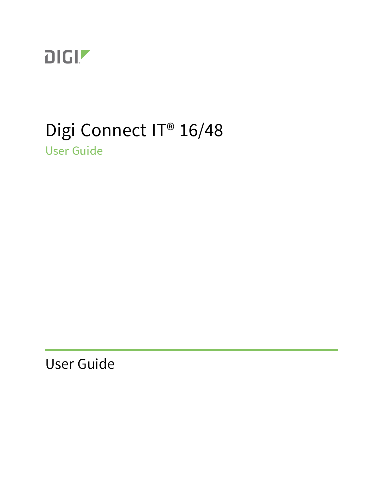First page of Digi Connect IT® 16/48 User Guide