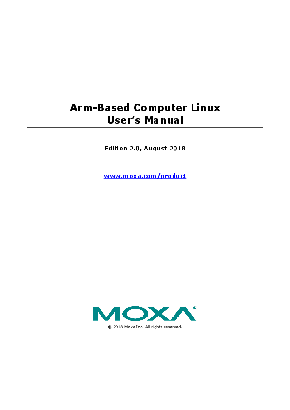 First page of <b>Arm-Based Computer Linux User’s Manual</b>