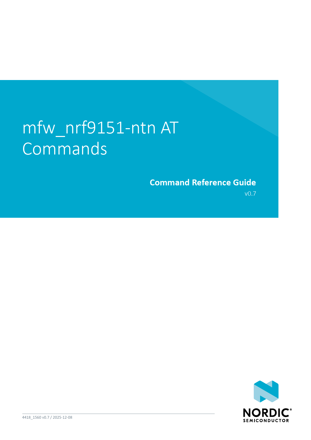 First page of PDF mfw_nrf9151-ntn AT Commands - nordicsemi.com