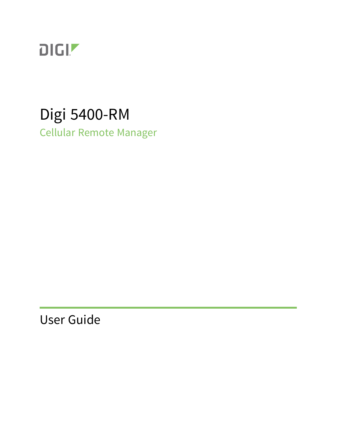 First page of Digi 5400-RM Cellular Remote Manager ...