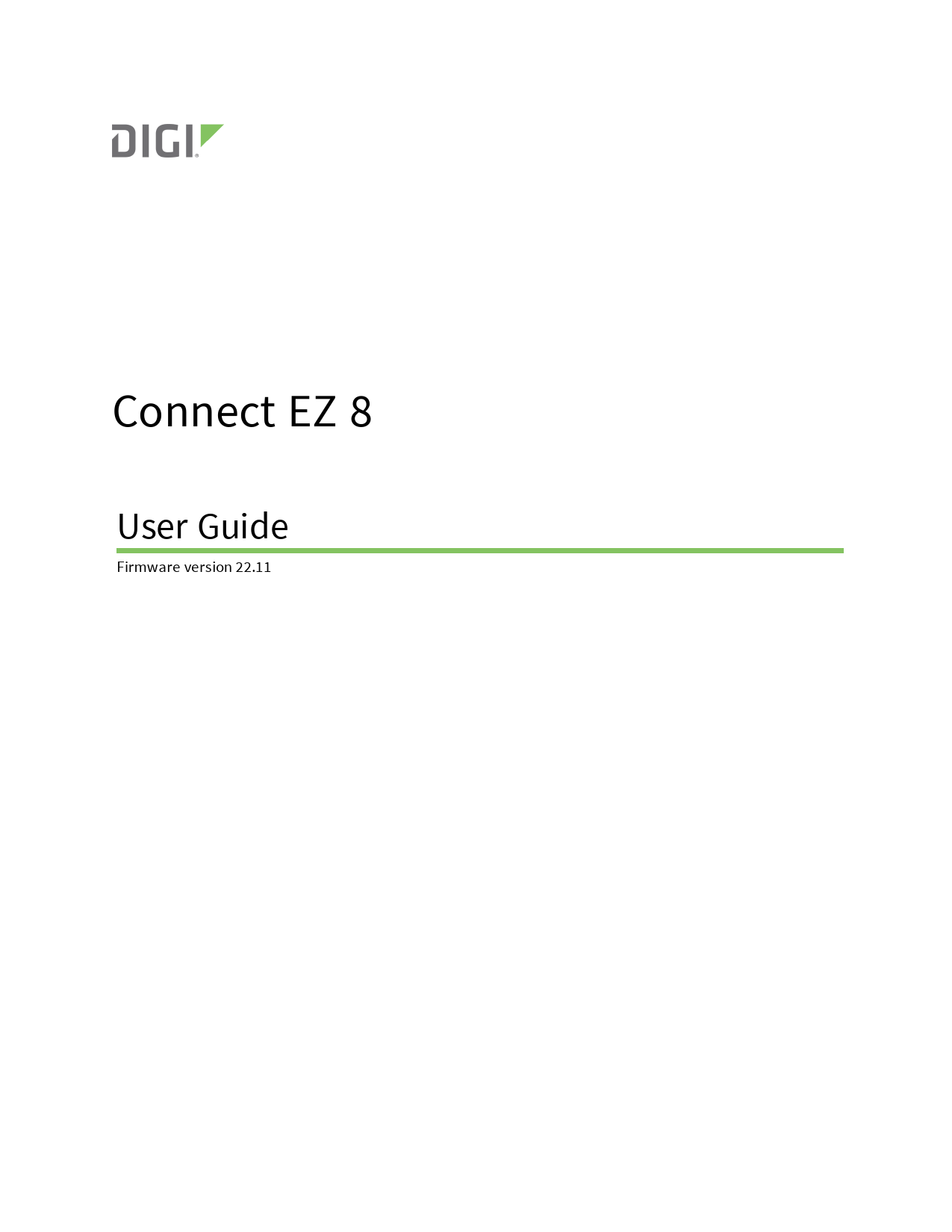First page of [PDF] Digi Connect EZ 8 User Guide - Dustin