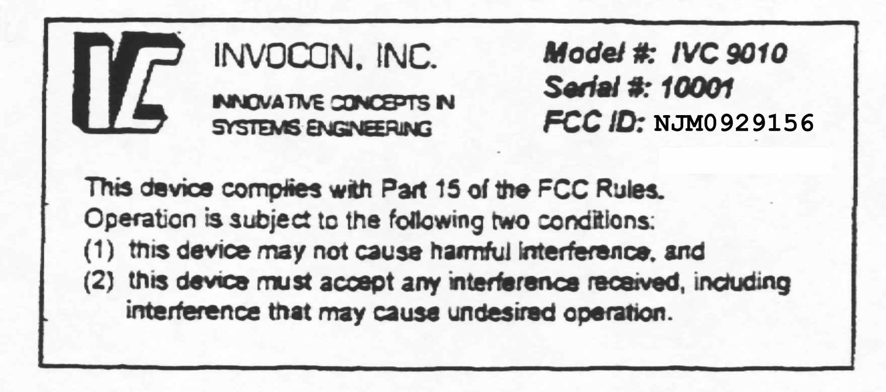 FCC Label Sample