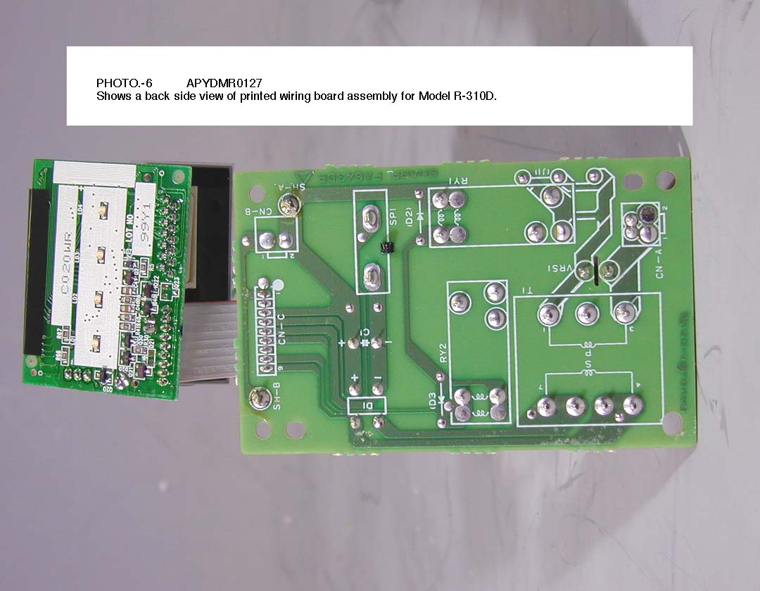 Back side view of control unit for model R310D