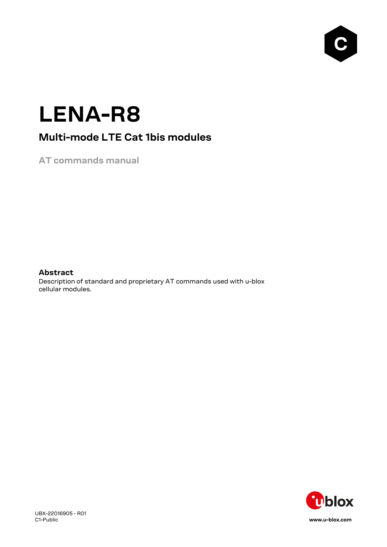 First page of [PDF] LENA-R8 series AT commands manual