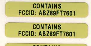 External label stating FCCID for module contained