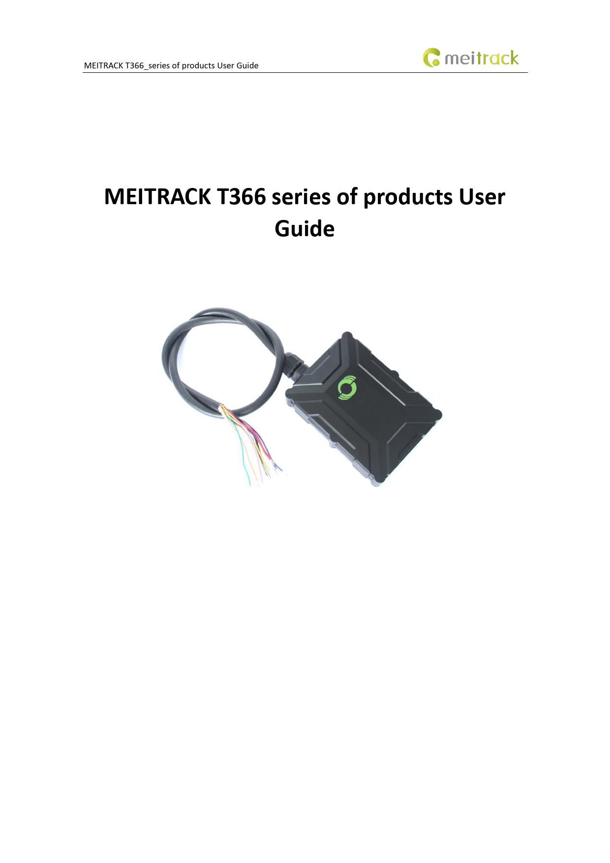 First page of MEITRACK T366 series of products User Guide | PDF MEITRAK T366 series of products User Guide - meitrackusa.com
