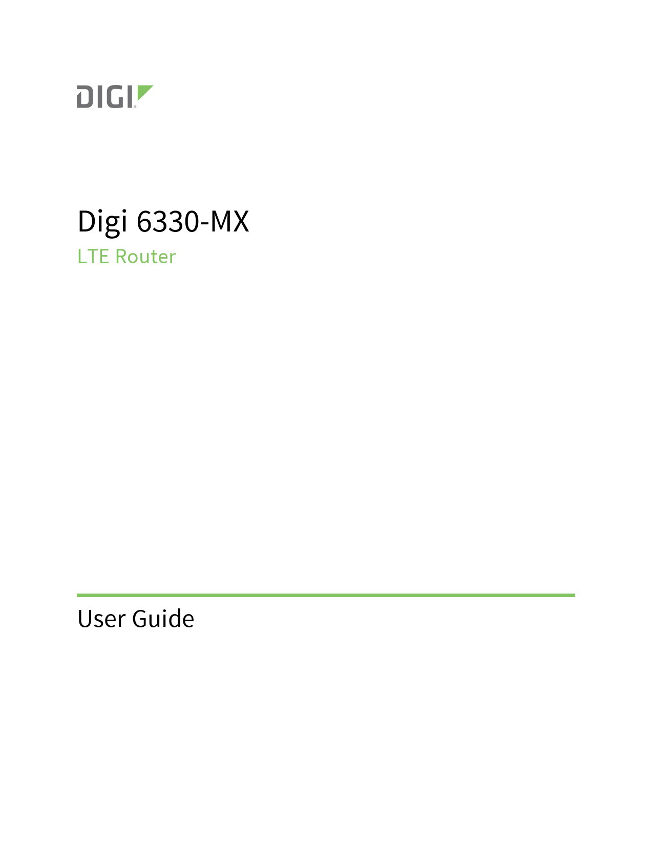 First page of [PDF] Digi 6330-MX LTE Router User Guide