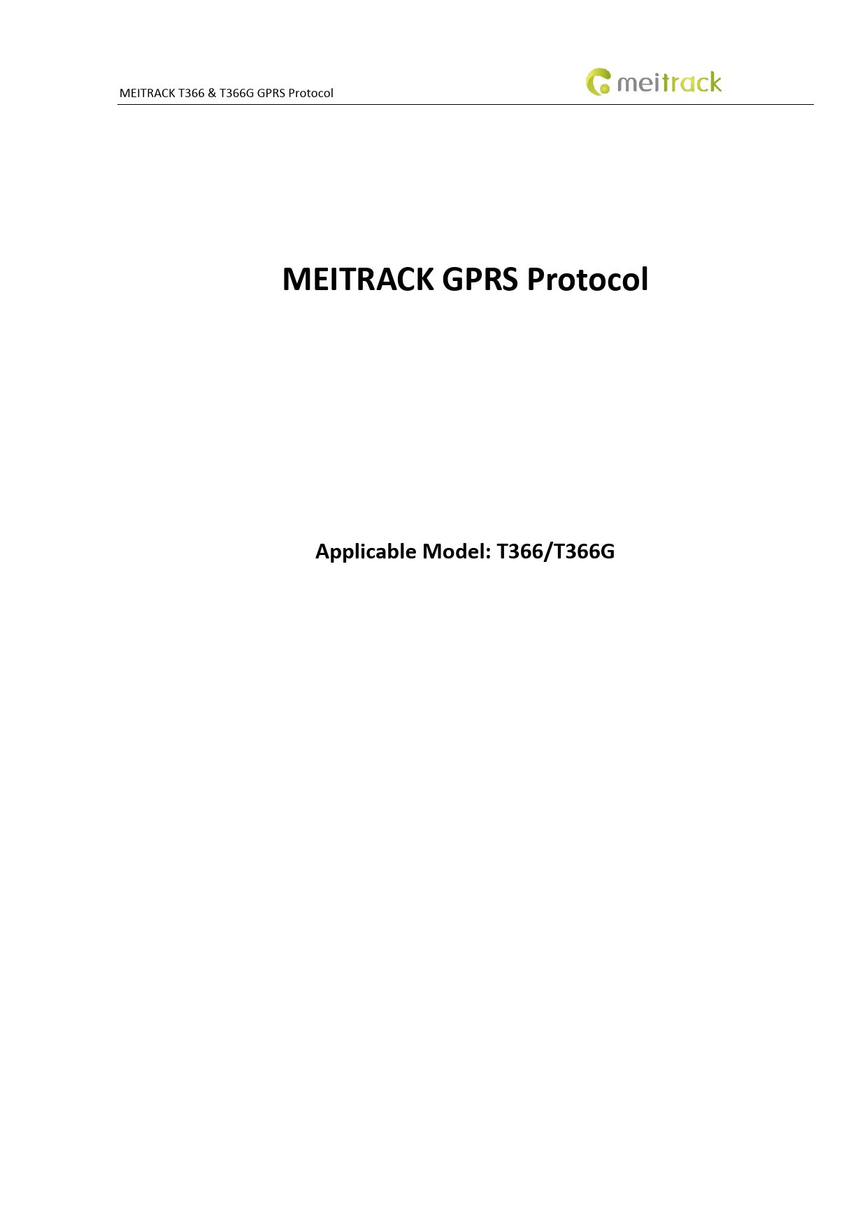 First page of [PDF] MEITRACK T366 & T366G GPRS Protocol