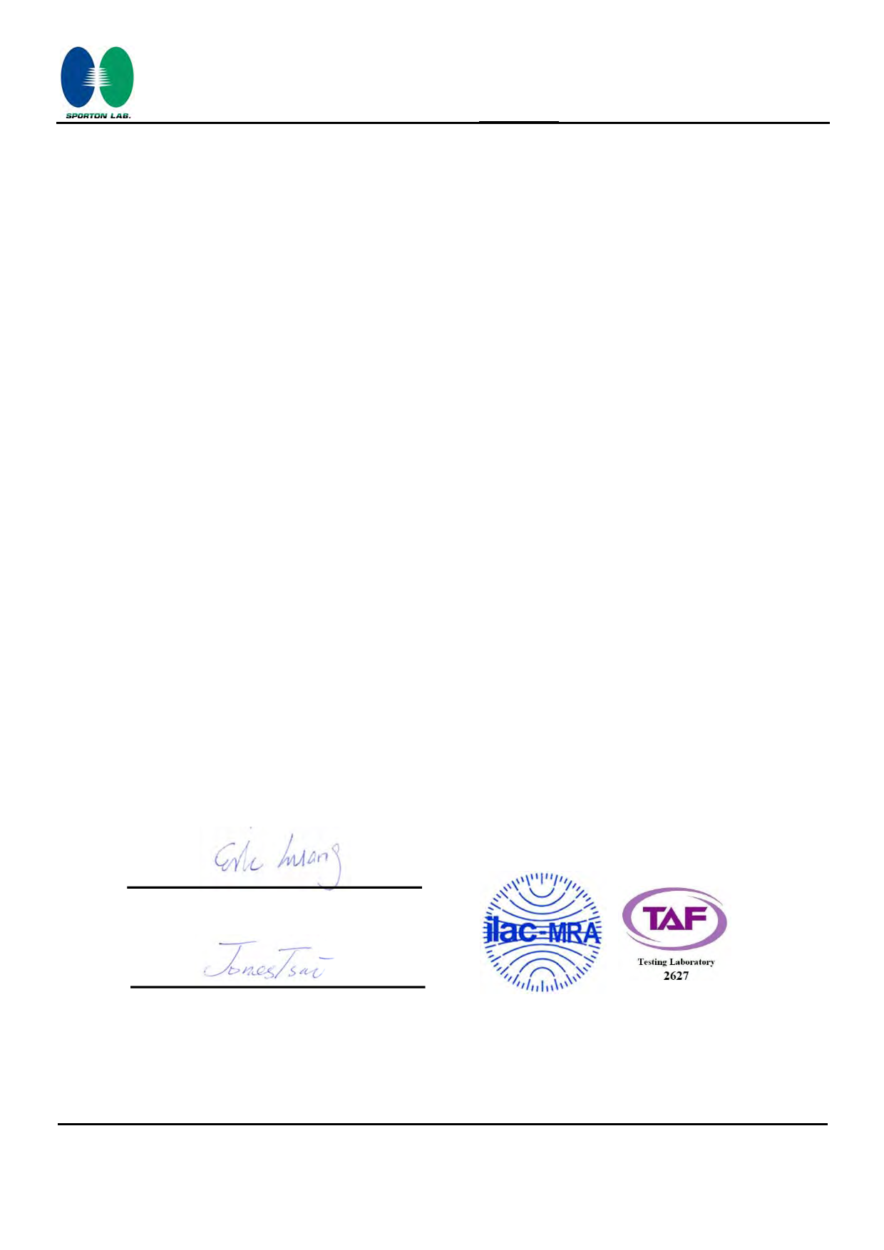 First page of Test report_SAR