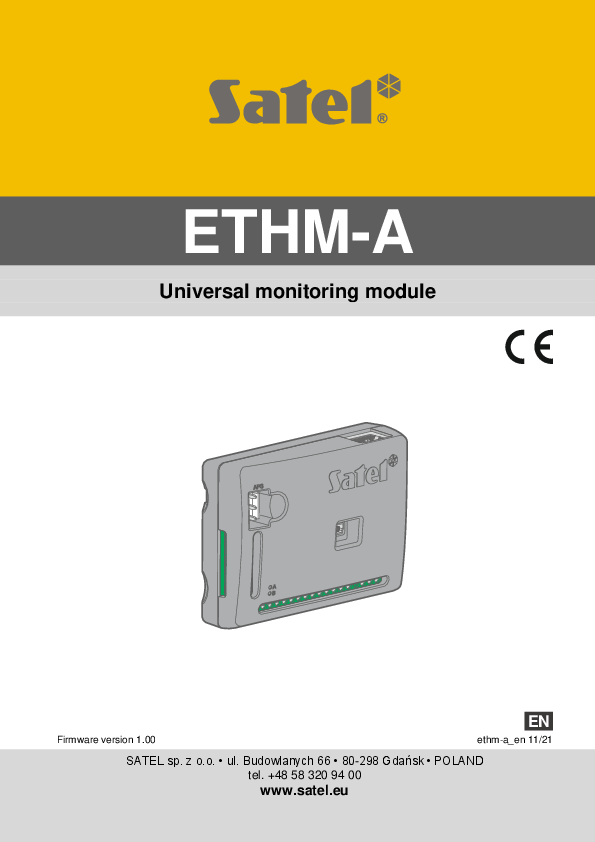 First page of ETHM-A - SATEL