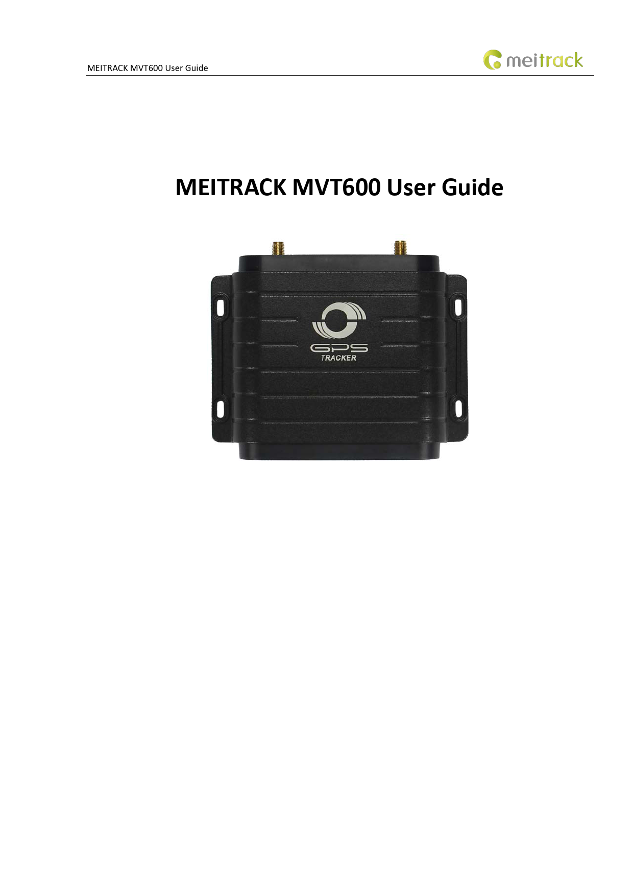 First page of PDF MEITRACK MVT600 User Guide