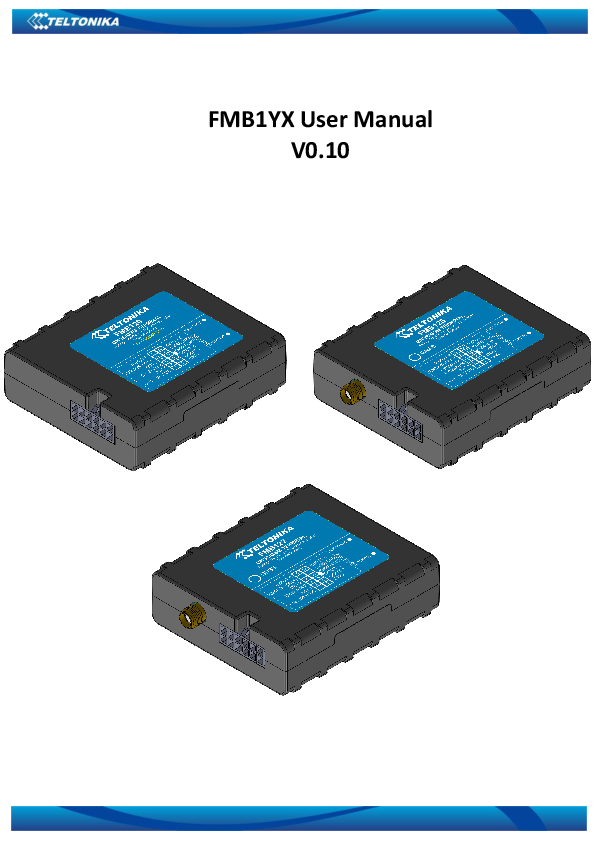 First page of FMB1YX User Manual V0.10 | PDF FMB1YX User Manual V0 - gpshome.ru