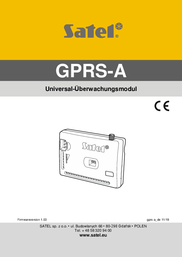 First page of GPRS-A Installation