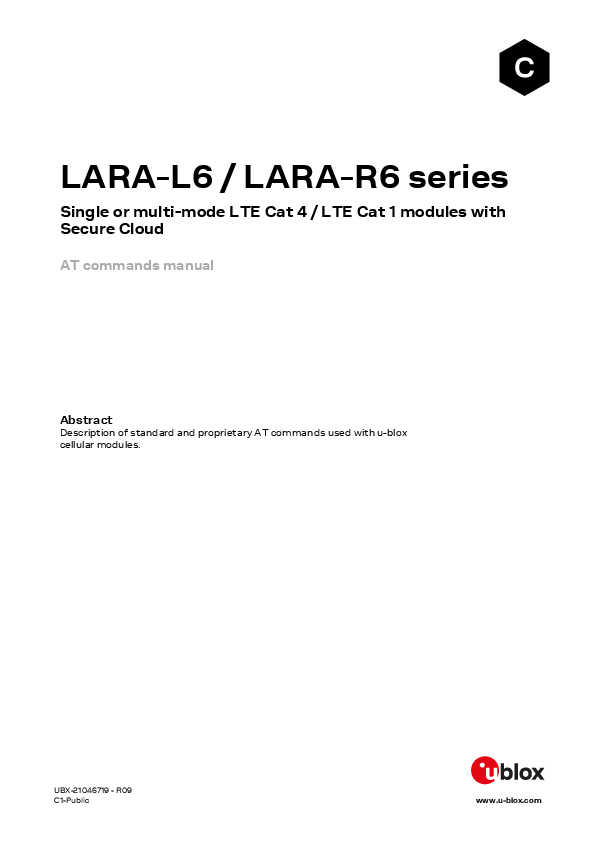 First page of [PDF] LARA-L6 / LARA-R6 series AT commands manual
