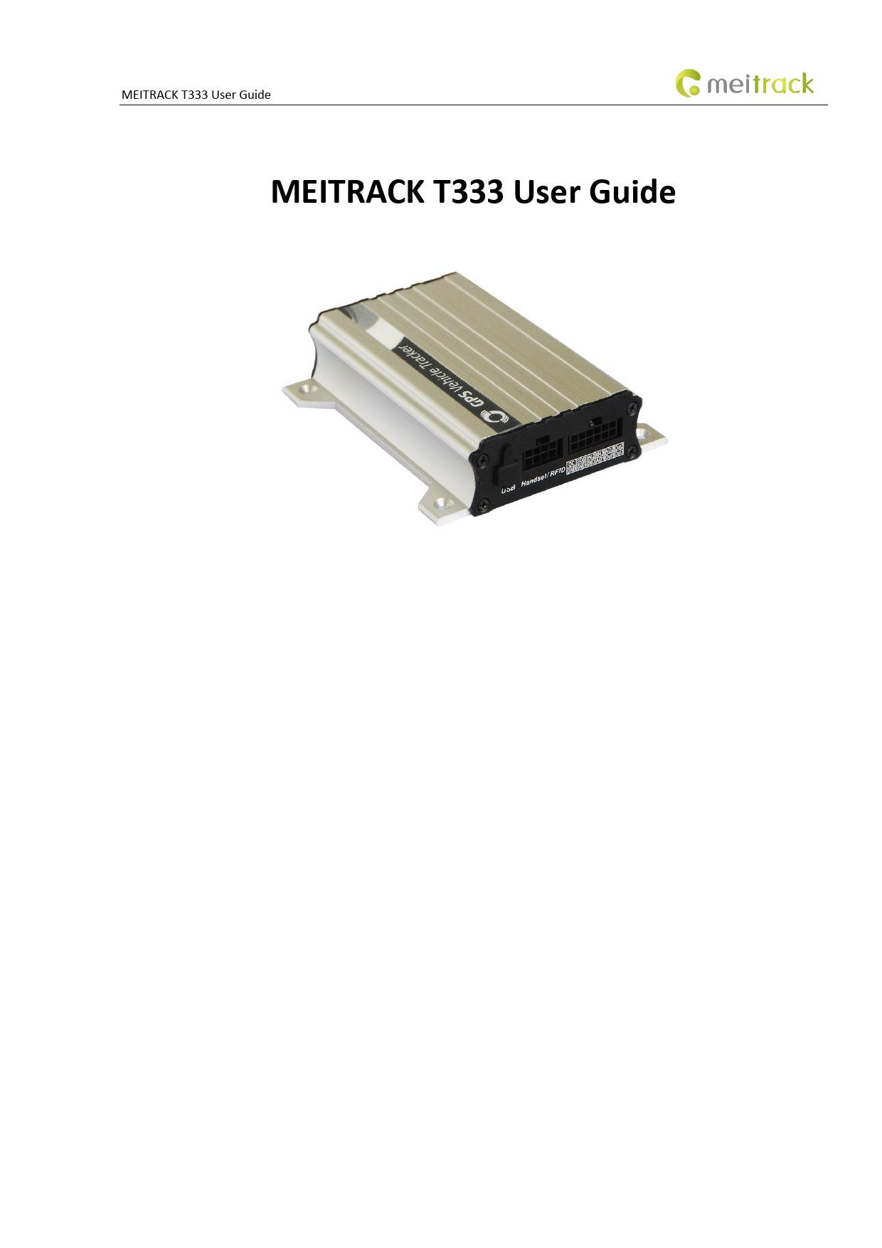 First page of MEITRACK T333 User Guide - gts4b.com