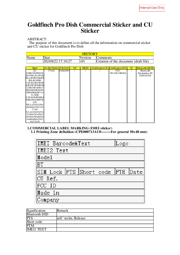 H184 GSM/UMTS/LTE/NR Mobile phone Label Diagram TCL Communication