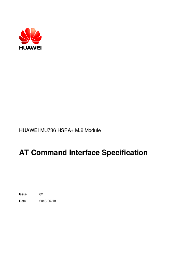 First page of AT Command Interface Specification