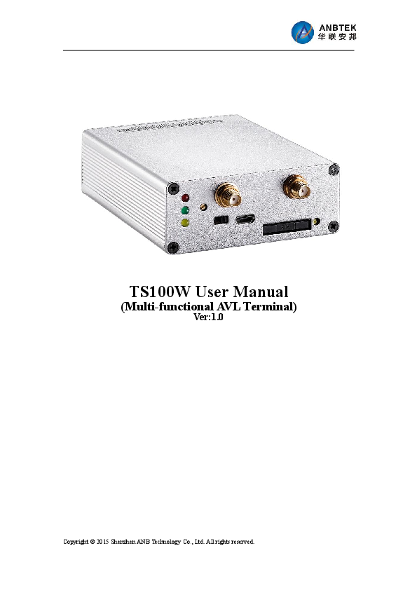 First page of TS100 User manual.pdf