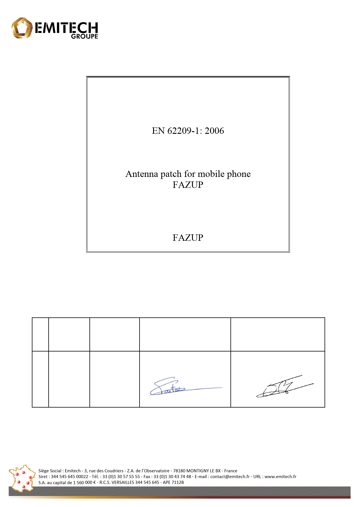 First page of Independent scientific tests