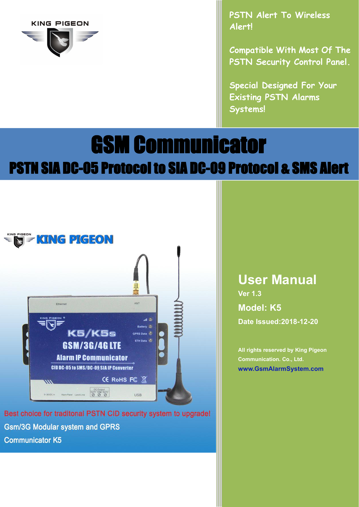 First page of PDF RTU5019 GSM SMS Controller User Manual V1.0