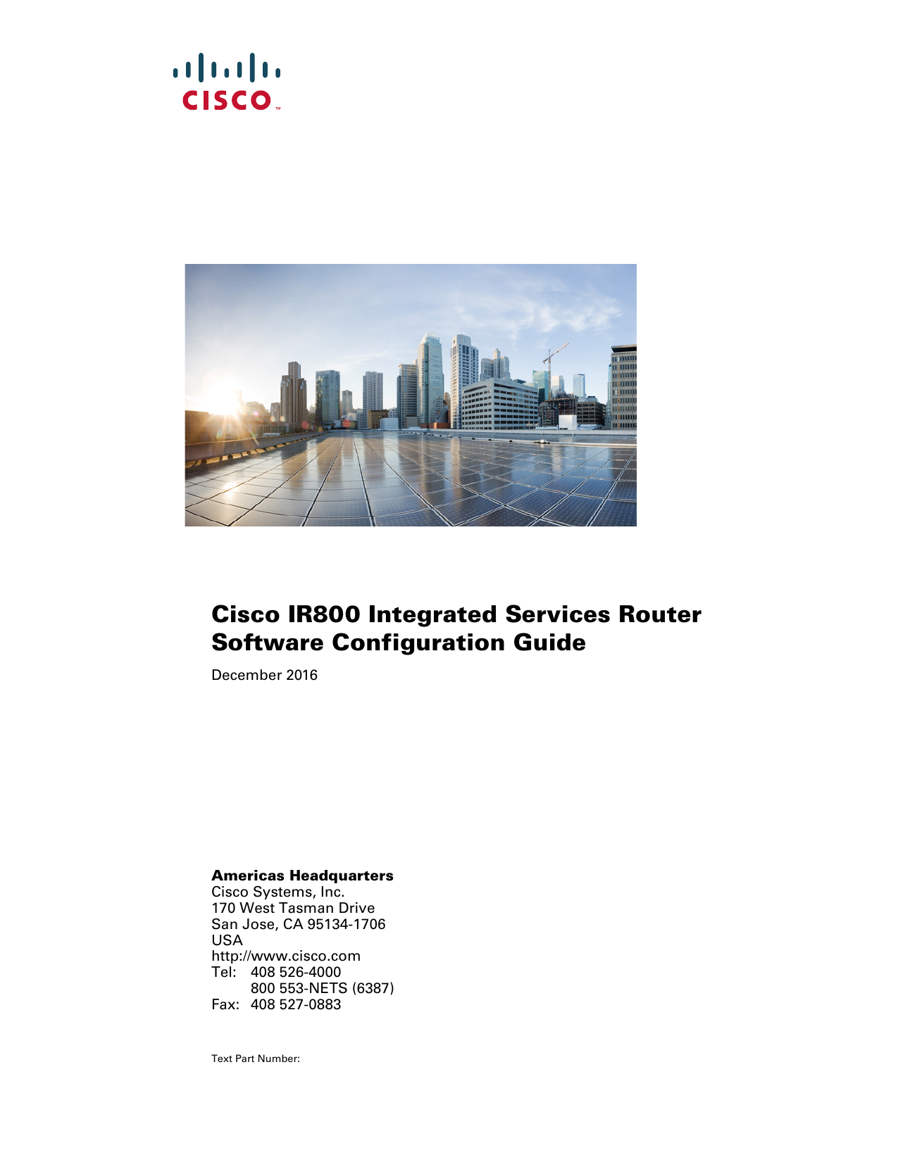 First page of [PDF] Cisco IR800 Integrated Services Router Software Configuration Guide