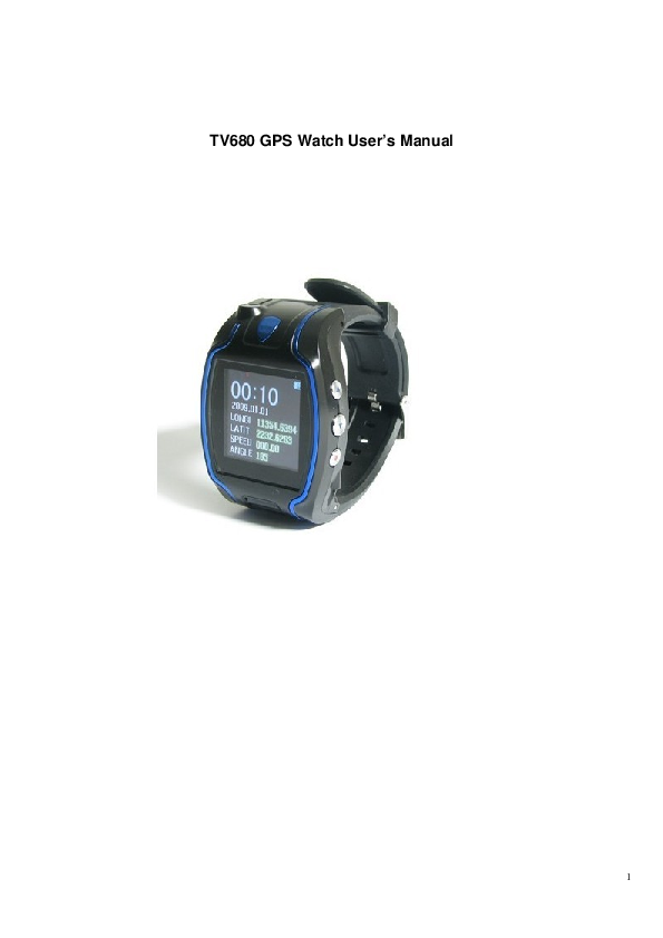 First page of CRT19 GPS Watch User's Manual