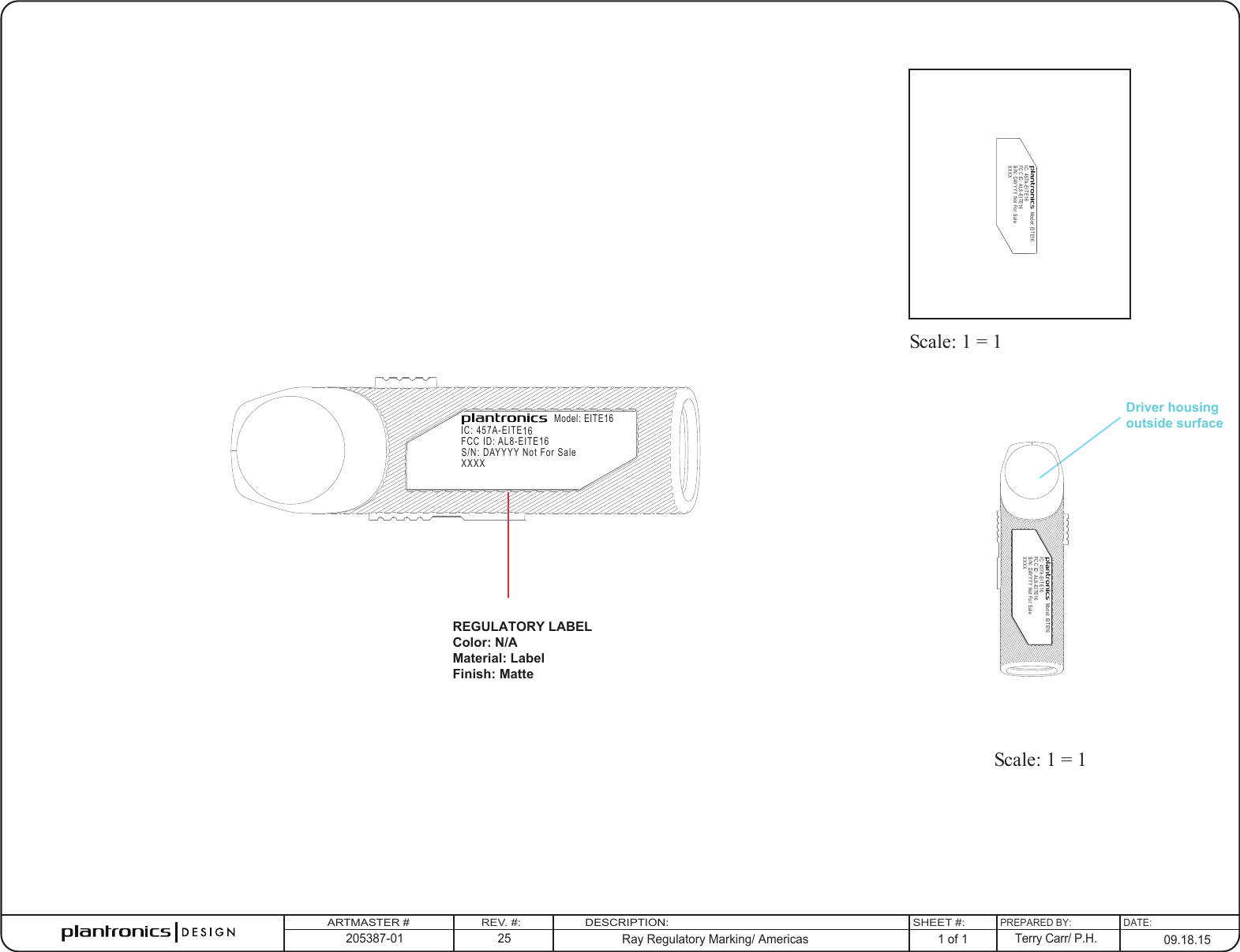 volwassene Lenen oven EITE16 Bluetooth headset Label Diagram  Ray_Regulatory_Marking_Artmaster_Rev_25vAmericas Plantronics