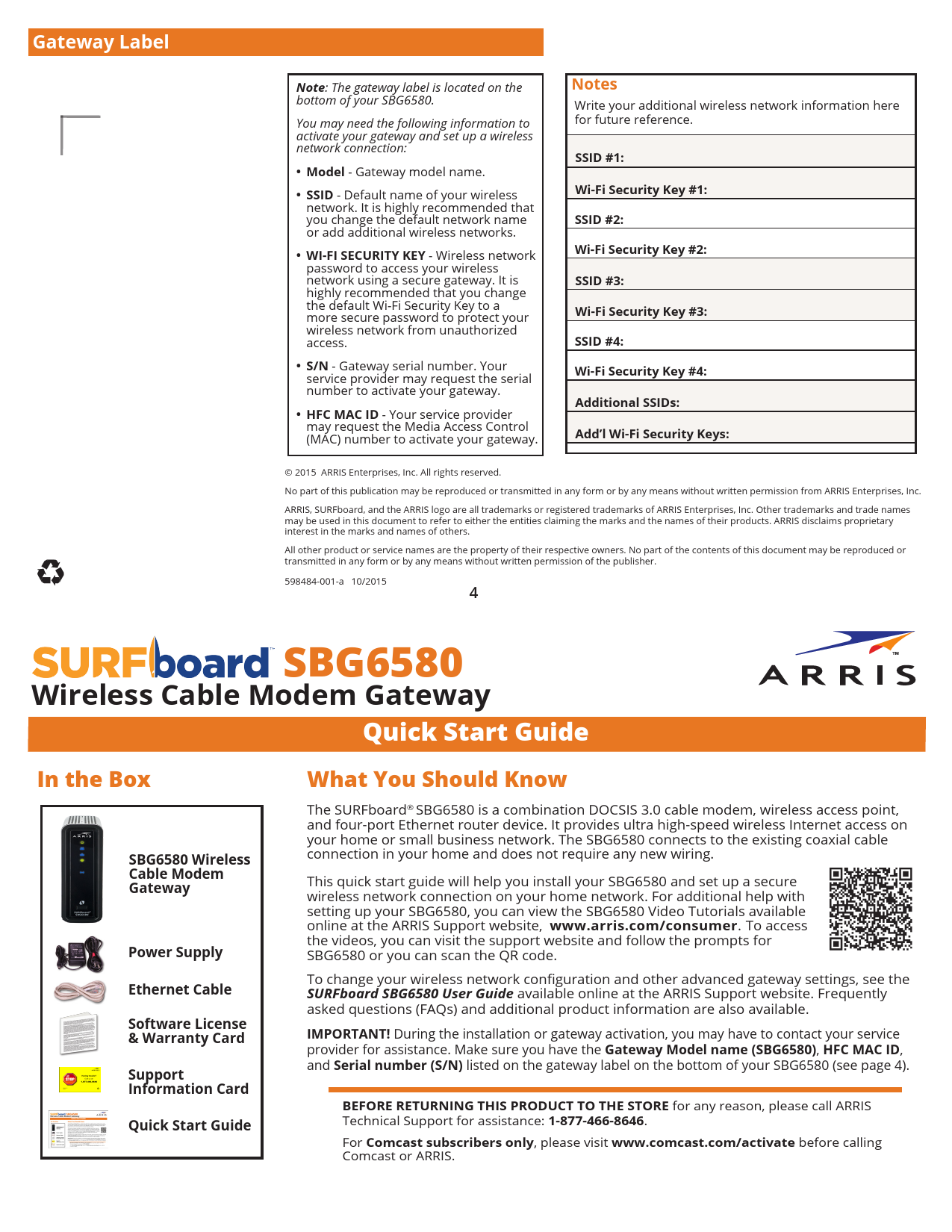 Sbg6580 2 Wireless Cable Modem Gateways User Manual Arris Group